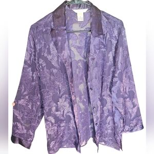 Purple Floral Sheer Cover